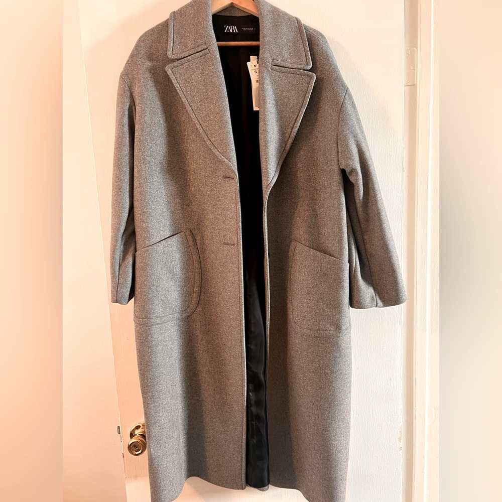 Zara grey long coat - oversize